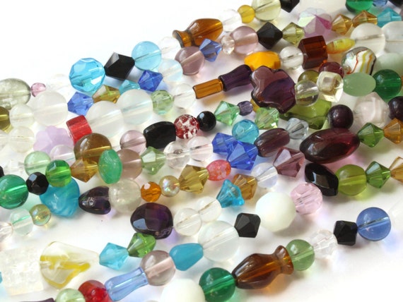 EARTHLY COLORS----- Assorted Glass Beads for Jewelry Making, DIY Work,  Arts and Crafts, Decorative Hobby Artistry, Colorful Crystal Assortment