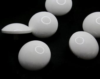 8 18mm Vintage White Plastic Shank Buttons Sewing Notions Jewelry Making Beading Supplies Sewing Supplies