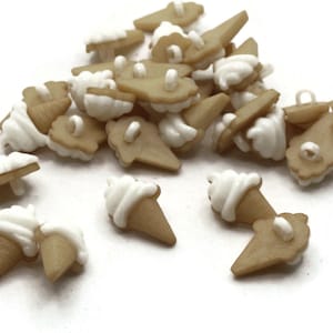 15 22 mm Vanille Eis Kegel Knöpfe Schaft Knöpfe Essen Knöpfe niedlich Knöpfe Schmuck machen Sewing Lieferungen Scrapbooking