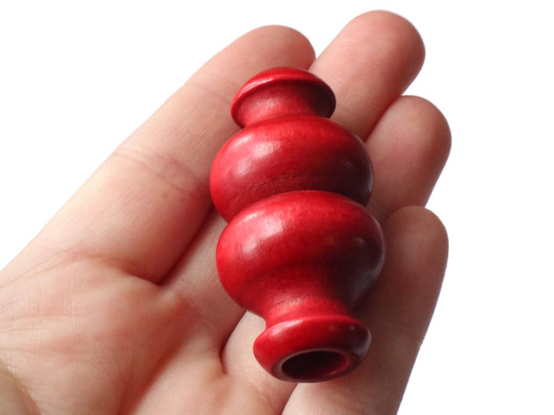 51mm Red Wood Beads Large Beads Decorative Beads Tube Beads Etsy