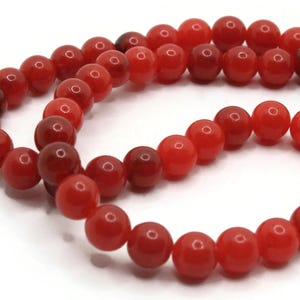 74 5,5 mm Runde Rote Perlen Vintage Lucite Perlen Perlen Zubehör Steinoptik Kugelperlen Lose Kunststoffperlen zum Stringen