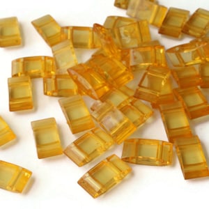 40 17mm Two Hole Yellow Pillow Acrylic Beads Double Drilled Plastic Rectangle Beads Jewelry Making Beading Supplies Loose Beads Smileyboy