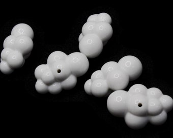 5 32mm x 23mm White Cloud Beads Plastic Beads Jewelry Making Beading Supplies Large Loose Beads