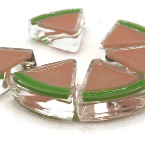6 26mm Pink and Green Watermelon Beads Food Beads Resin Fruit Beads Jewelry Making Beading Supplies Large Hole Beads