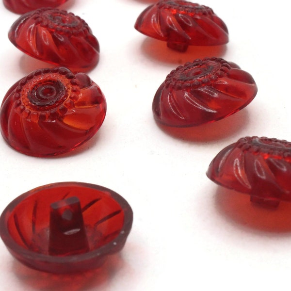 8 19mm Vintage Red Plastic Shank Buttons Sewing Notions Jewelry Making Beading Supplies Sewing Supplies