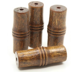 4 Tube Beads 41mm x 16mm Dark Brown Vintage Wood Beads Wooden Beads Large Hole Beads Chunky Beads Macrame Beads New Old Stock Smileyboy