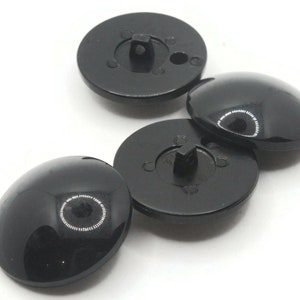 4 27.5mm Vintage Black Plastic Shank Buttons Sewing Notions Jewelry Making Beading Supplies Sewing Supplies