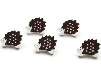 5 19 mm bruine egel knop houten knopen stekelvarken knopen bos dier houten knopen kawaii knopen dieren knopen