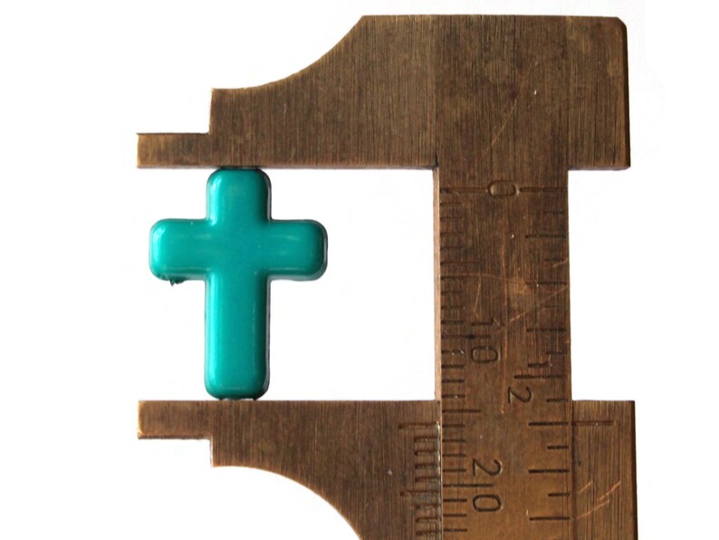 50 16mm Cross Beads Teal Green Cross Beads Plastic Crosses Etsy