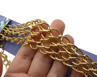 36 Inch Curb Chain Bright Gold Chain Bead Smith Chain Anodized Aluminum Chain Jewelry Making Beading Supplies Jewelry Findings 14.4mmx9mm