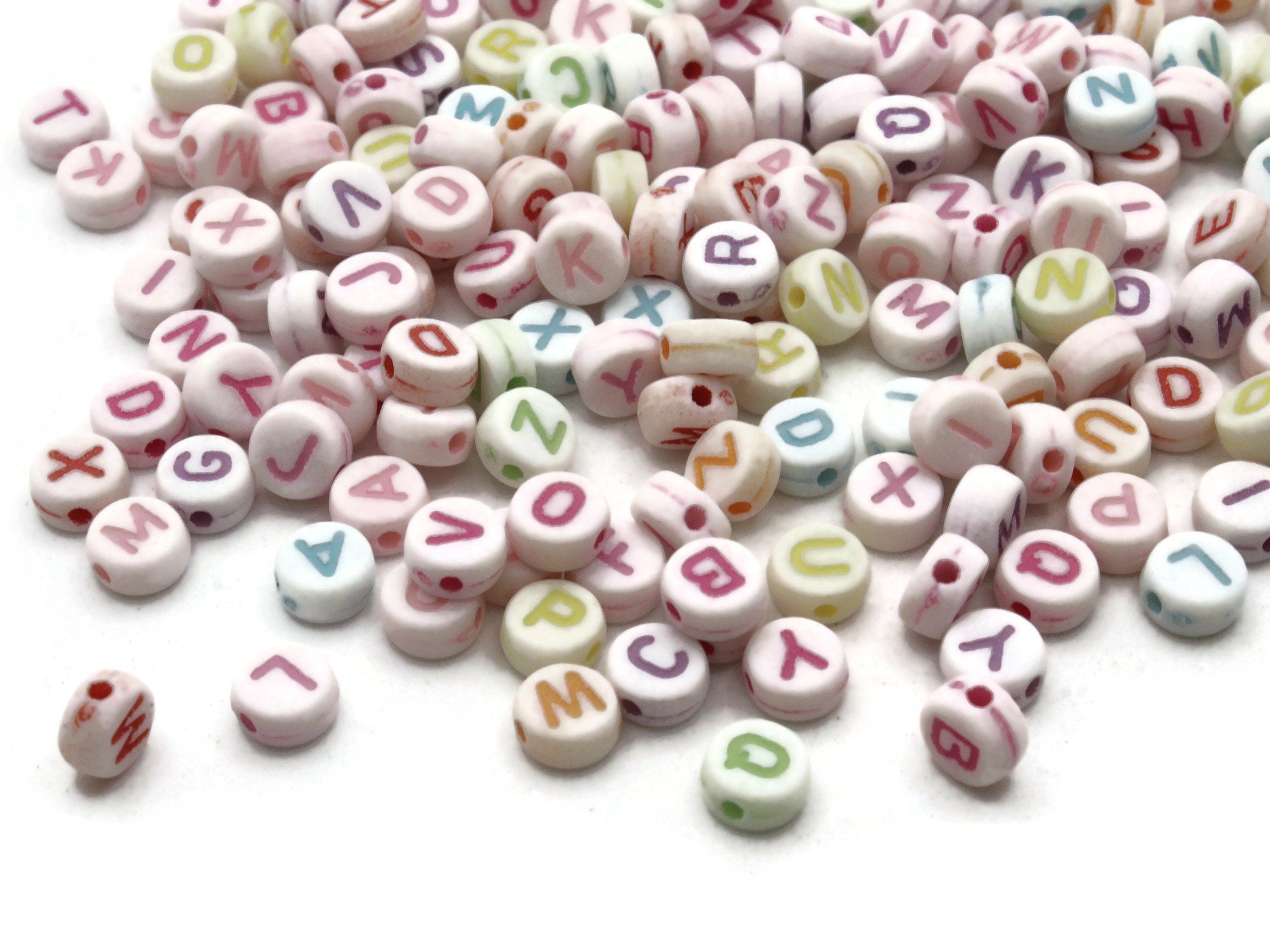 Coin Letter beads with a/b finish 200 pieces flat round alphabet beads -  Fleamarket Muse