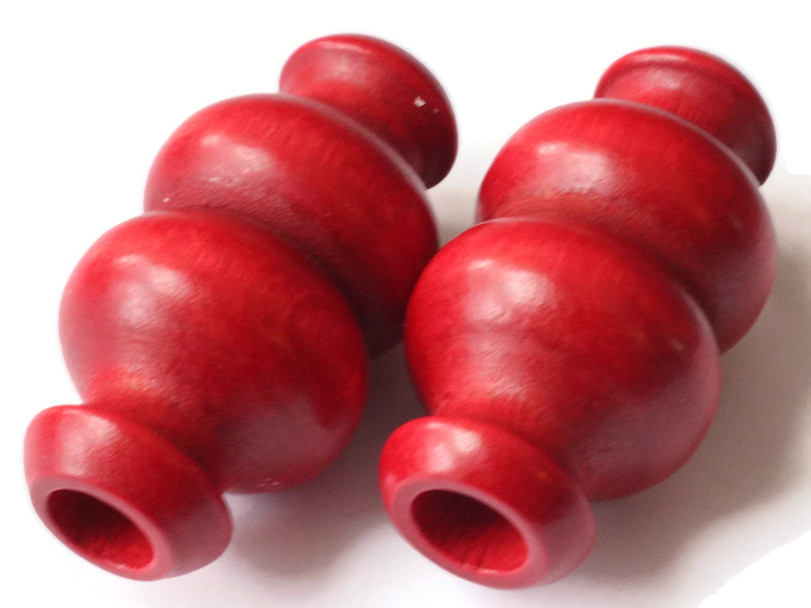 51mm Red Wood Beads Large Beads Decorative Beads Tube Beads Etsy