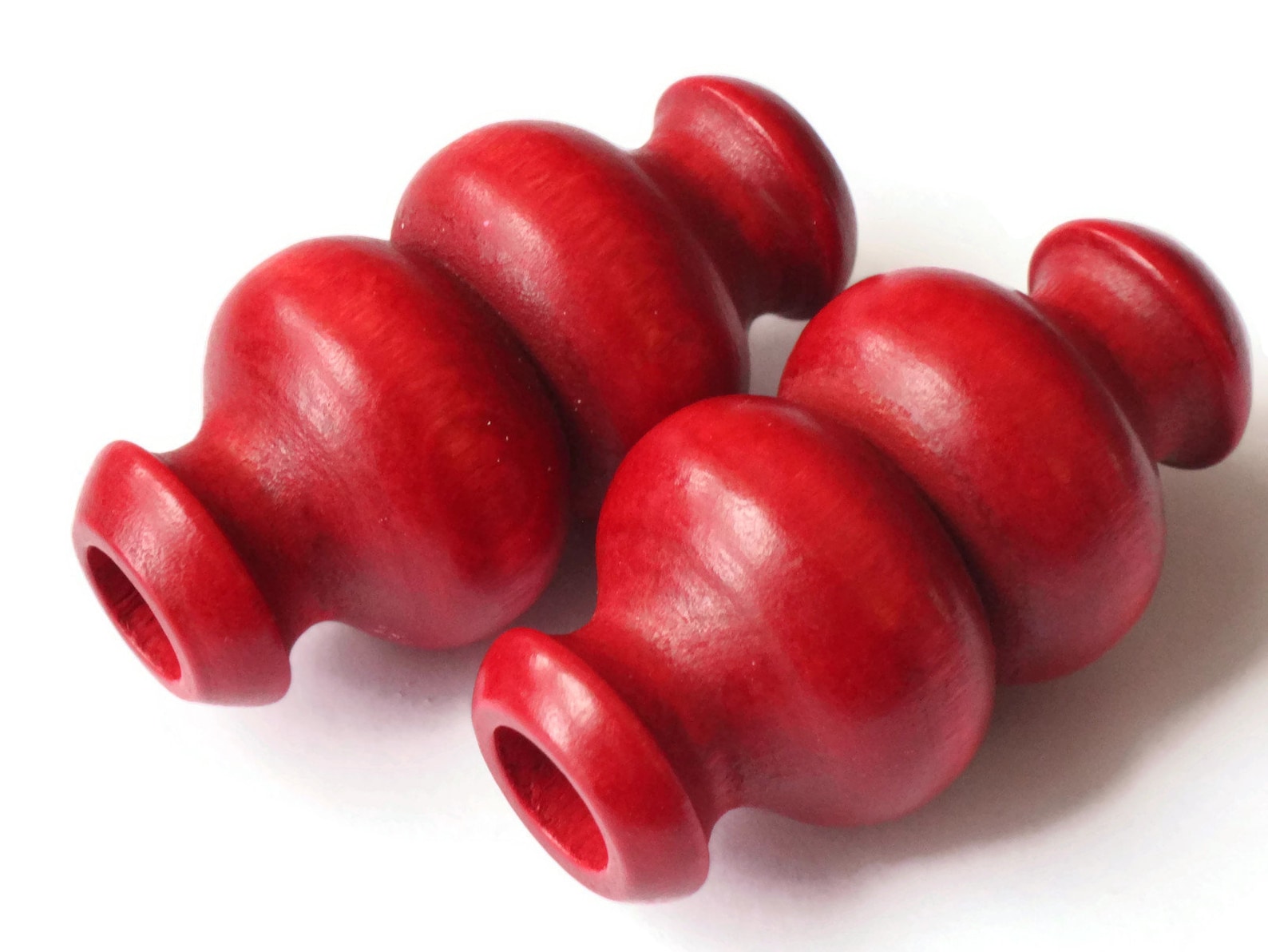 51mm Red Wood Beads Large Beads Decorative Beads Tube Beads Etsy