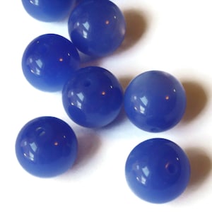 13 12mm Round Blue Beads Vintage Moonglow Lucite Beads New Old Stock Jewelry Making Beading Supplies Loose Beads Ball Beads Bubblegum Beads