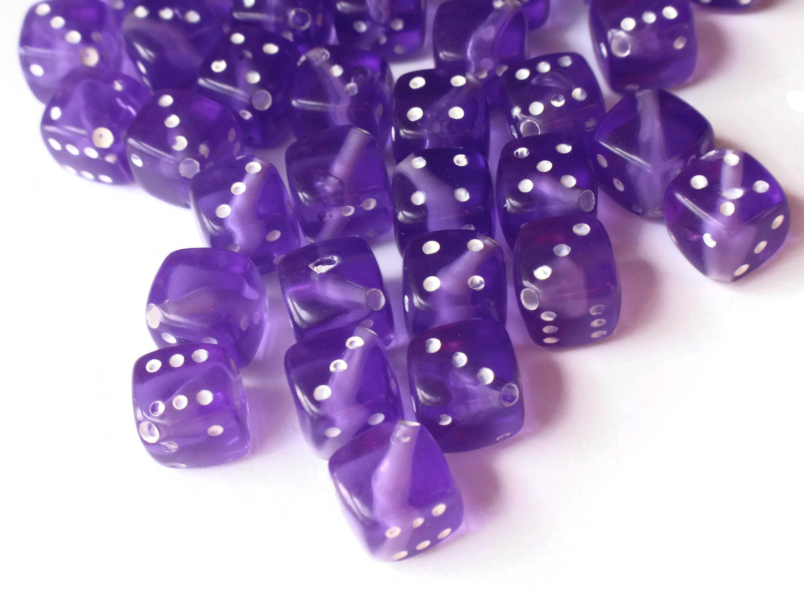 50 8mm Purple Dice Beads 8mm Cube Beads Plastic Cube Beads Six Etsy