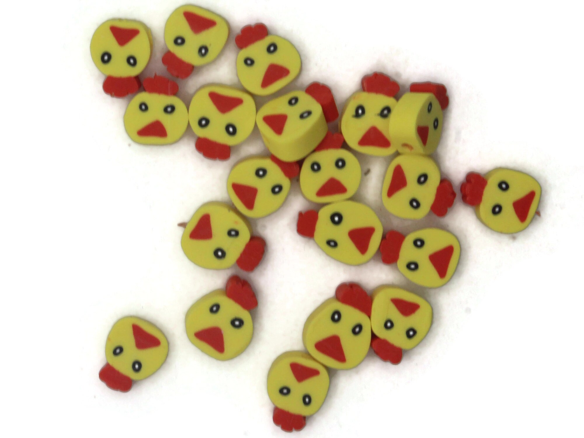 20 Yellow Cow Head Beads Miniature Animal Beads Polymer Clay Beads