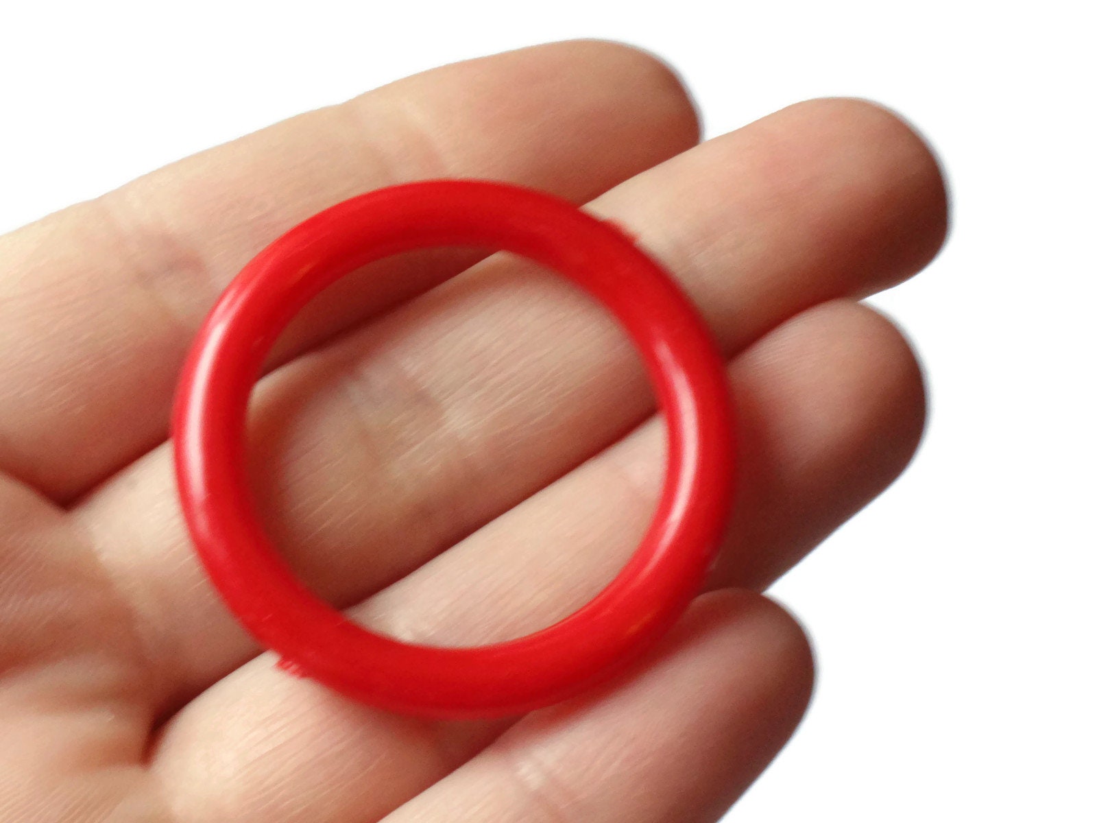8 38mm Red Ring Beads Vintage Plastic Links Jewelry Making Etsy