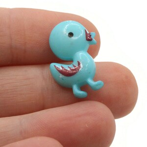8 21mm Sky Blue Duck Buttons Plastic Shank Bird Buttons Retro Multi-Color Animal Buttons