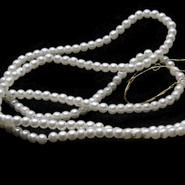 170 3mm White Glass Pearl Beads Faux Pearls Jewelry Making Beading Supplies Round Accent Beads Ball Beads Small Spacer Beads