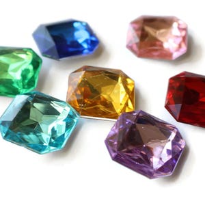 10 23 mm quadratische Juwel Cabochons Kunststoff Edelsteine Silberfolie zurück Strassstein quadrat geschnitten Cabochons Mischfarbe Rivoli zurück Cabochons