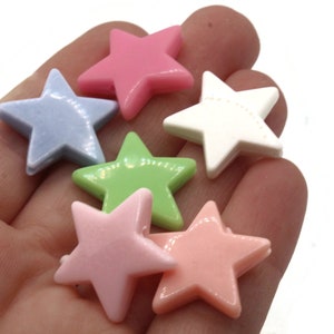 20 20mm Mixed Color Star Beads Plastic Beads Loose Miniature Celestial Beads Jewelry Making Beading Supplies Beads to String
