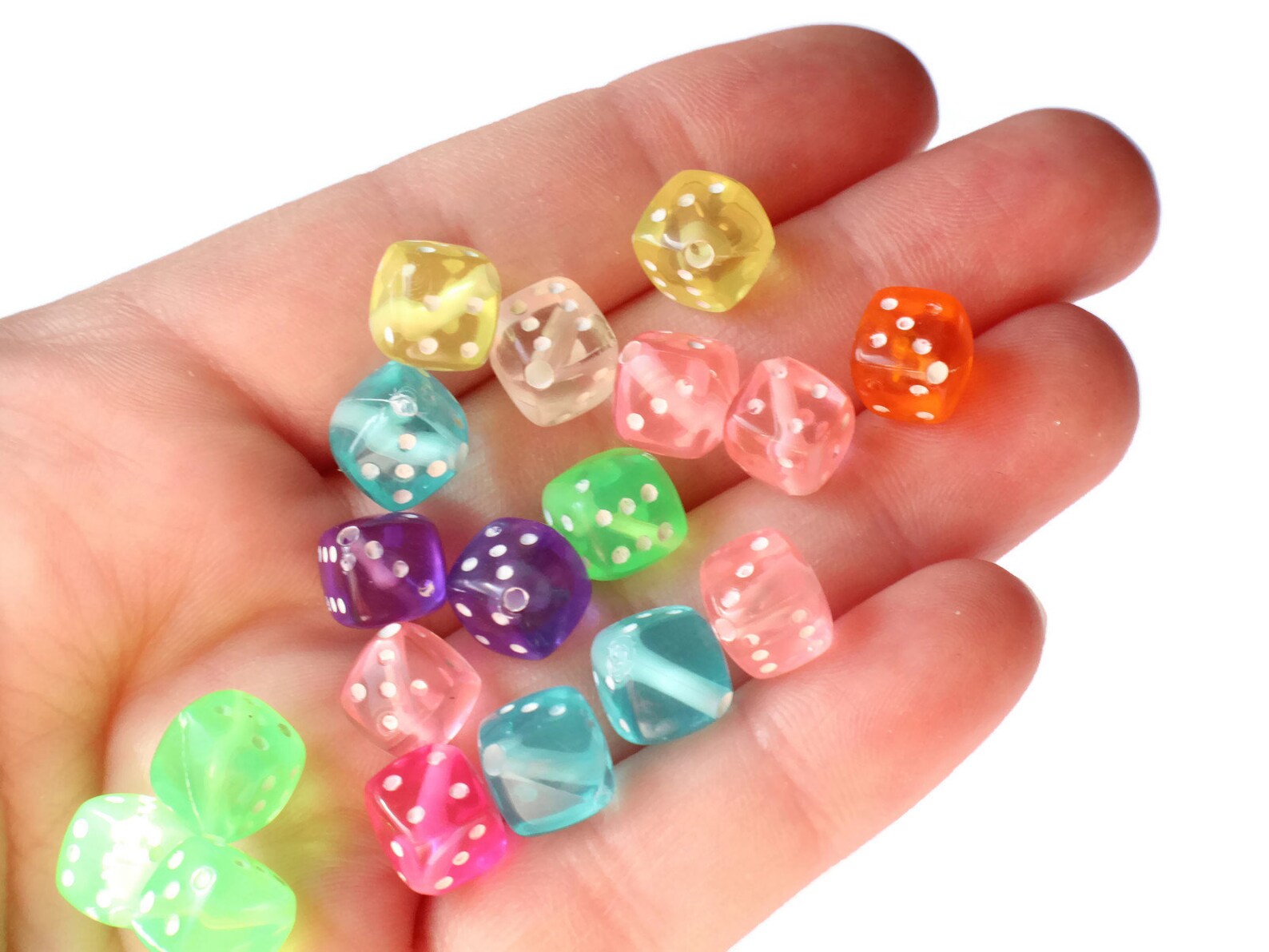 50 8mm Multicolor Dice Bead 8mm Cube Beads Plastic Dice Beads Etsy