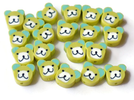 Gelb Bar Kopf Perlen Tier Perlen Polymer Clay Perlen Susse Etsy