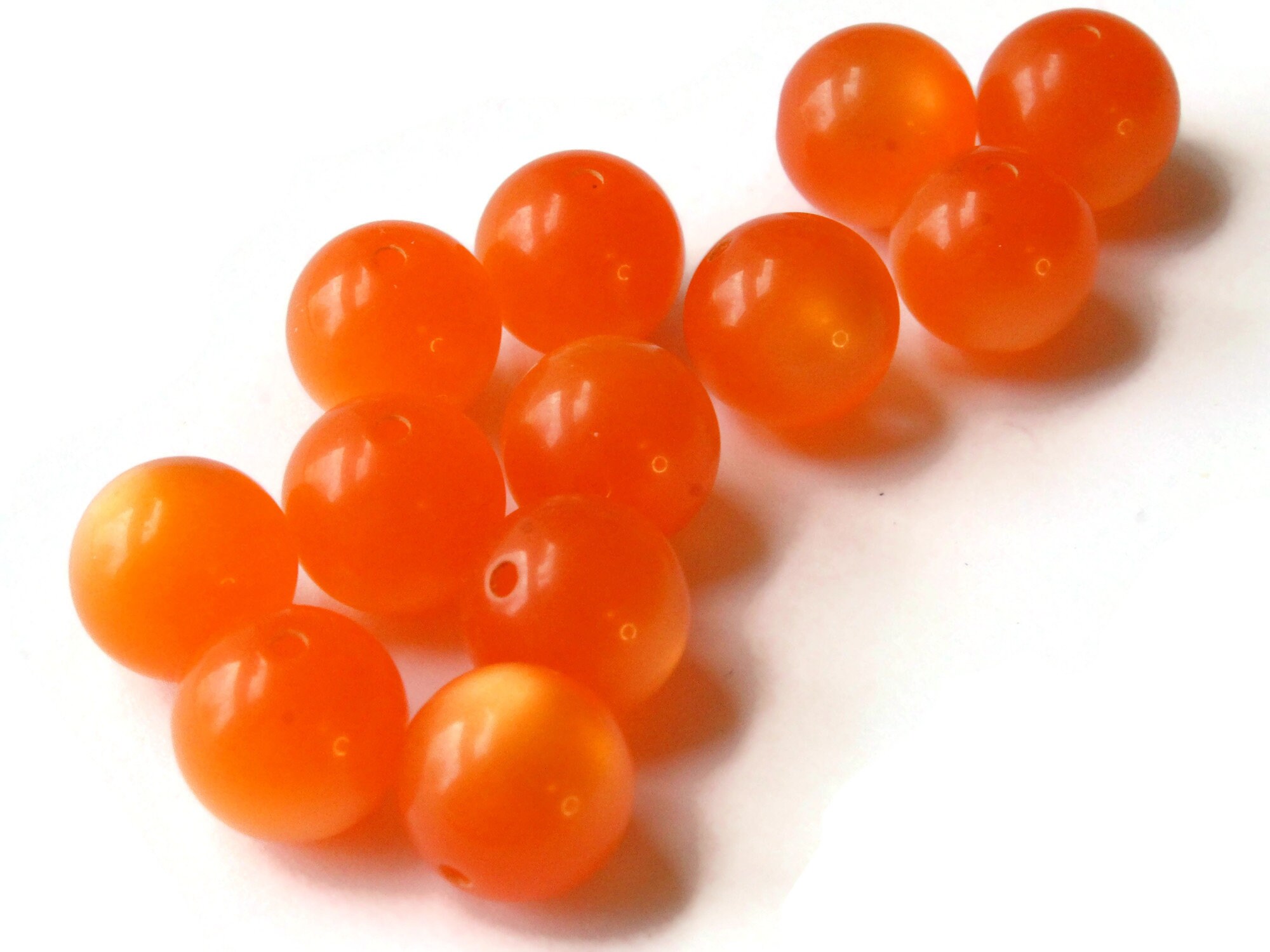 12 12mm Round Orange Beads Vintage Moonglow Lucite Beads New Etsy