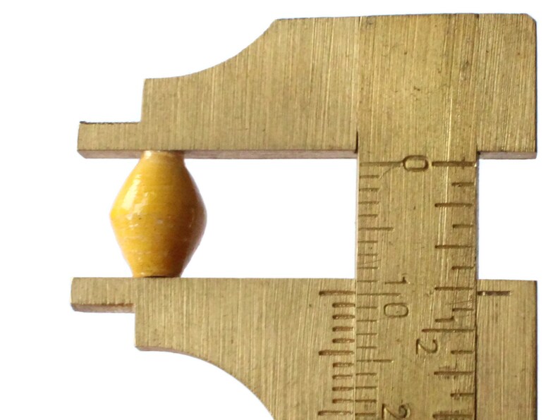 10 10mm Maize Yellow Beads Ugandan Paper Beads Fair Trade Beads Small Paper Beads Recycled Beads Upcycled Beads Sealed Paper Beads Smileyboy