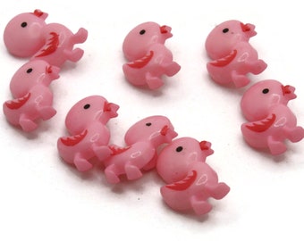 8 21mm Light Pink Duck Buttons Plastic Shank Bird Buttons Retro Multi-Color Animal Buttons