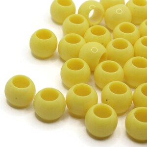 50 11 mm gele kralen met groot gat Plastic kralen Sieraden maken Kralenbenodigdheden Ronde kralen Macramékralen Haarkralen Losse kralen