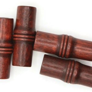 4 Tube Beads 41mm x 16mm Cherry Brown Vintage Wood Beads Wooden Beads Large Hole Beads Chunky Macrame Beads New Old Stock Smileyboy