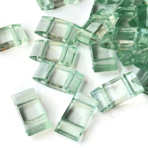 40 17mm Two Hole Pale Green Pillow Acrylic Beads Double Drilled Plastic Rectangle Beads Jewelry Making Beading Supplies Loose Bead Smileyboy