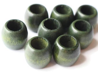50 Perline In Legno Di Foglia Di Tè, 18mm Con Foro Grande Da 10mm - Stile Vintage Per Macramè, Gioielli Fai Da Te E Decorazioni Rustiche - 2