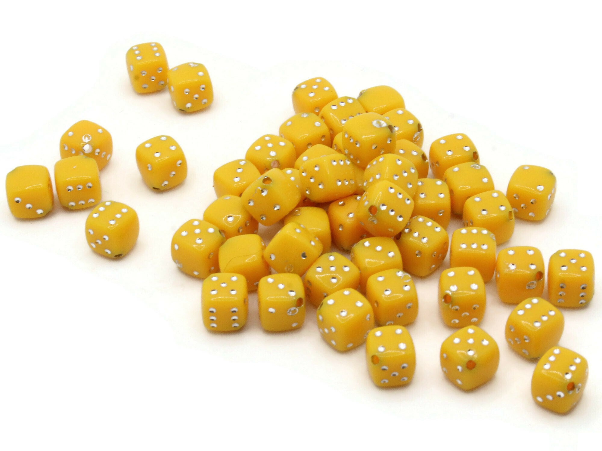 50 8mm Opaque Yellow Dice Beads Cube Beads Plastic Dice Beads Etsy