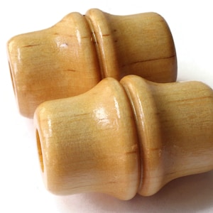2  51mm Tube Beads Light Brown Vintage Wood Beads Wooden Beads Large Hole Beads Chunky Beads Bamboo Cut Macrame Beads
