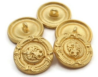 5 20mm Patterned Gold Shank Buttons Metal Alloy Buttons Jewelry Making Beading Supplies Sewing Notions