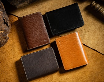 Vegtochigi Leather Handheld Vertical Wallet, Slim Wallet