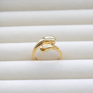 18K Gold Filled Dome Ring, Adjustable Chunky Ring, Waterproof Stainless-Steel Jewelry, Tarnish Free Stackable Ring Woman, Mother&#39;s Day Gift