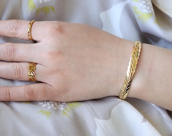 18 kt gold filled manchetarmband, waterdichte verstelbare manchetarmband, open manchetarmband voor vrouw, roestvrijstalen sieraden cadeau