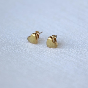 18K Gold Heart Stud Earrings, Minimalist Heart Earrings, Waterproof Tarnish Free Stainless-Steel Jewelry, Friendship Gift, Christmas Gift