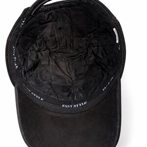 Python Leather Baseball Cap Black Leather hat for men