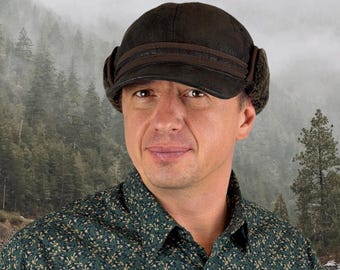 Sheepskin  Leather Aviator Hat – Natural Wool Inside – No Synthetic Lining – Extreme Cold Winter Hat