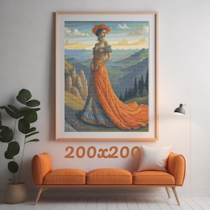 Van Gogh Style Vintage Artistic Cross Stitch Model - Suitable for Home and Wall Decoration Embroidery File-Detail Cross Stitch