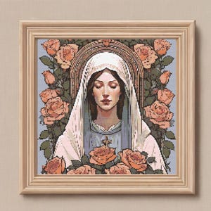 Mother Of God,Religious Hand Embroidery,Christian Cross Stitch,Religious PDF Cross Stitch Pattern,Instant Download,Catholic-Orthodox Xstitch