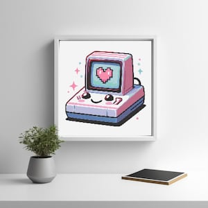 Kawaii Game Console Cross Stitch Pattern: Retro Gaming Embroidery (PDF)