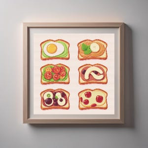 Kruissteekpatroon toast: ontwerp keukenontbijt (pdf)