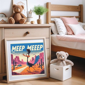 Cute and Roadrunner cross stitch pattern with cartoon characters - Fun Cross Stitch Patterns for Home Decoration and Children's Rooms