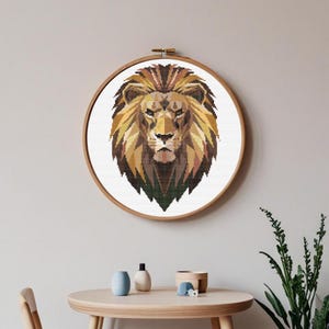 Geometrische Löwe Kreuzstich Muster-Tier Stickdatei-Digital Kreuzstich Muster-Instant Download-Lion Pattern-Geometric Xstitch