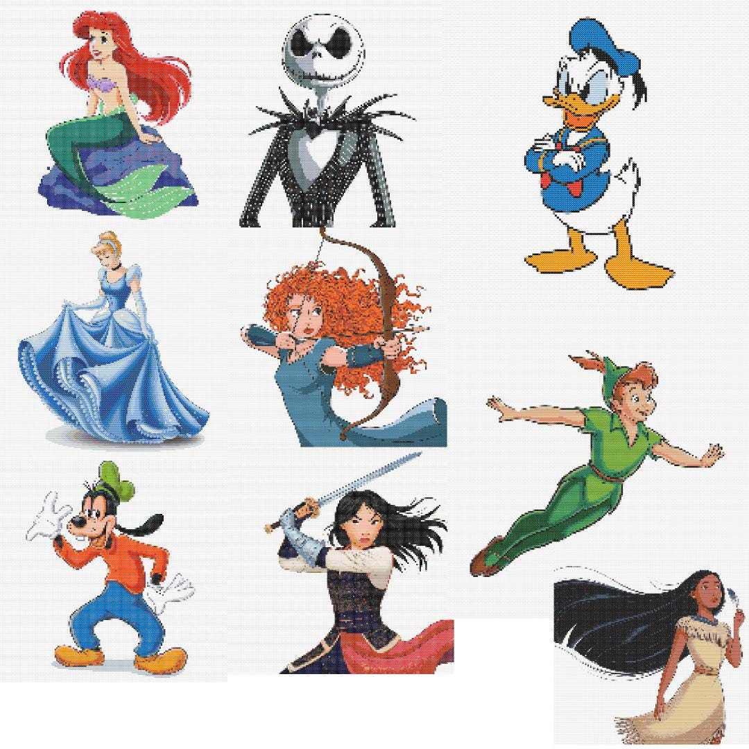 17 Piece Cardboard Character Pack-disn3ey Characters Pack-hoop Art